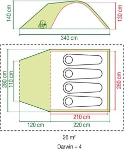 Coleman Darwin 4 Plus Koepeltent - 4-Persoons - Groen -Winkel Voor Kampeerartikelen 1003x1200 1