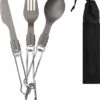 Navaris Campingbestek Van Titanium - Set Met Vork, Mes En Lepel - Inklapbaar - Bestekset Voor Onderweg - Inclusief Karabijnhaak En Bewaarzakje -Winkel Voor Kampeerartikelen 1053x1200 4
