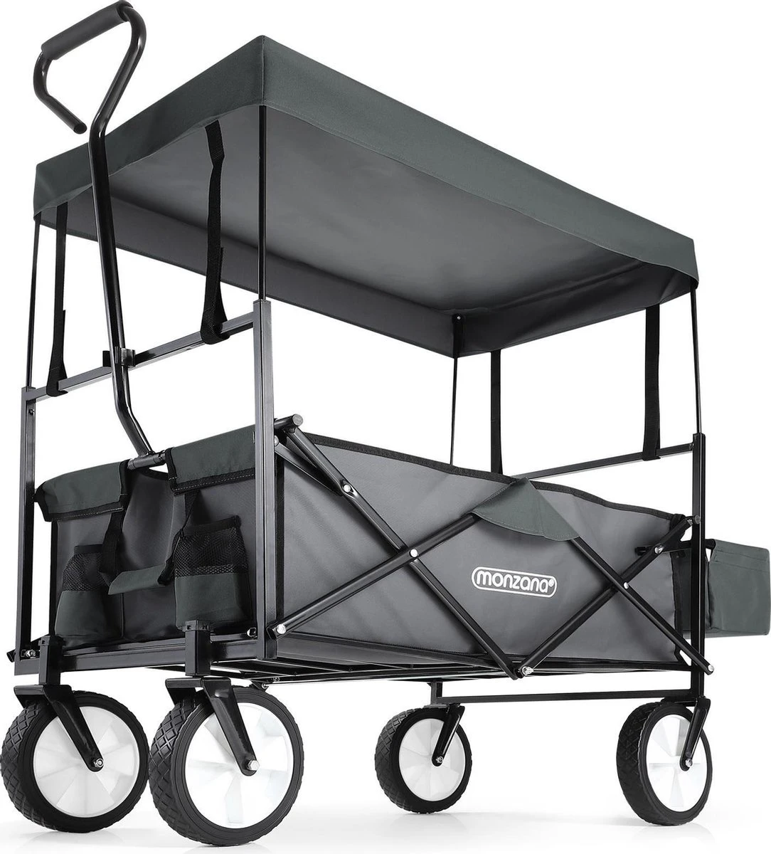 Monzana Bolderkar Opvouwbaar - 100 Liter - Met Afneembaar Dak Grijs 3 Monzana Bolderkar Opvouwbaar - 100 Liter - Met Afneembaar Dak Grijs