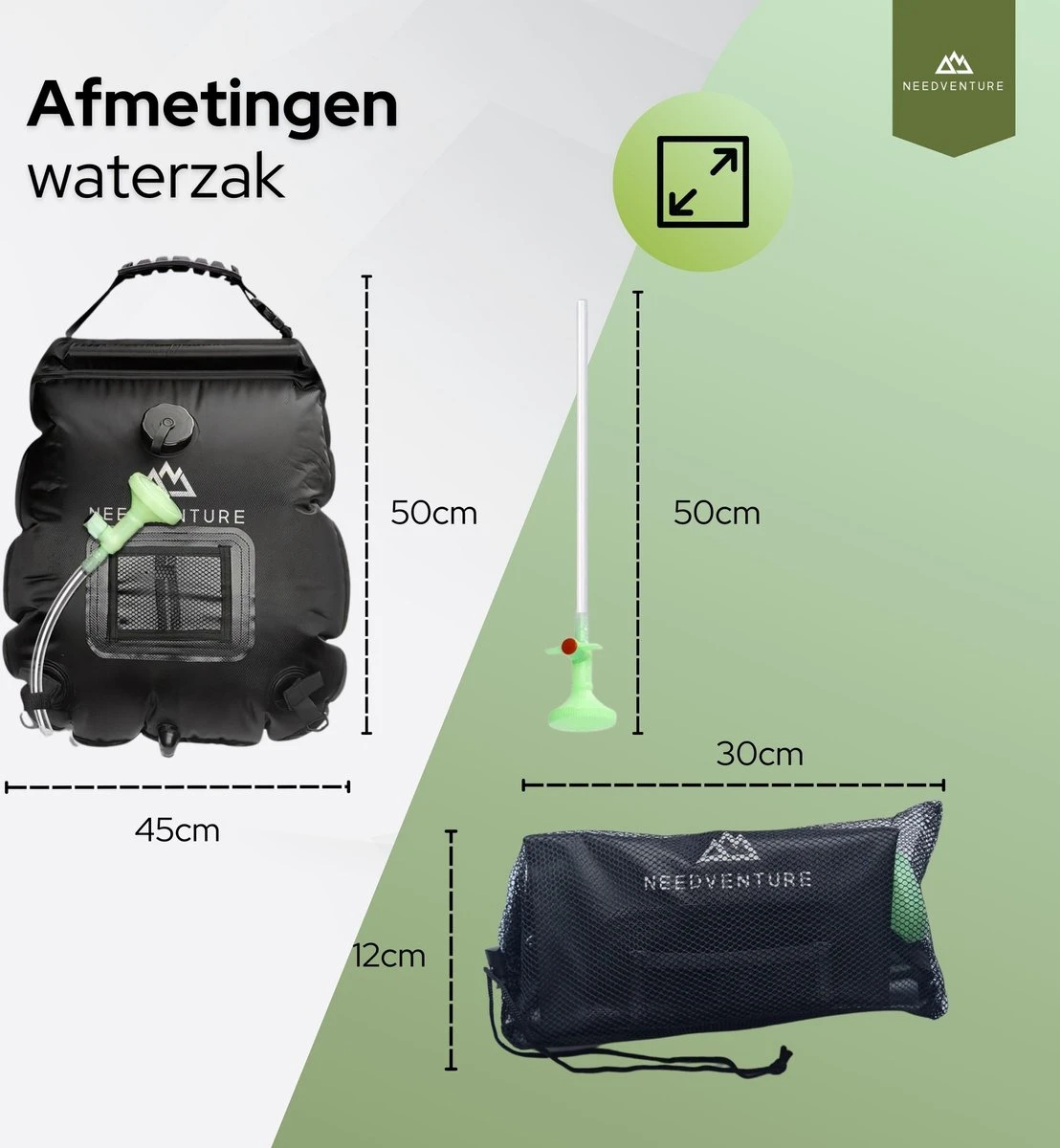Needventure Solar Douche - Camping Douchezak - Buiten Douche - Tuindouche - Inclusief Thermometer - Waterzak Met Douchekop - 20L - Zwart 9 Needventure Solar Douche - Camping Douchezak - Buiten Douche - Tuindouche - Inclusief Thermometer - Waterzak Met Douchekop - 20L - Zwart - Afbeelding 7