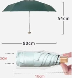 Paraplu Plaza Lichtgewicht Paraplu | Mini Paraplu | Handtas Paraplu | Kleur MINT Groen Paraplu Eco Vriendelijk, Waterdicht En UV -Winkel Voor Kampeerartikelen 1114x1200 5