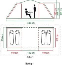 Coleman Bering 4 Vis-a-Vis Tent - Familietent - 4-Persoons - Groen 16 Coleman Bering 4 Vis-a-Vis Tent - Familietent - 4-Persoons - Groen -Winkel Voor Kampeerartikelen 1136x1200 2