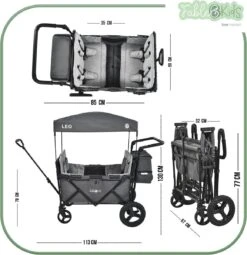 FableKids LEO X4Plus Opvouwbare Wagen Met Dak Fossil Grey -Winkel Voor Kampeerartikelen 1161x1200 3