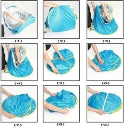 Merkloos Strand Tent Met Zwembad - Roze - UPF 50+ UV Werend - Waterdicht - Pop Up - Baby & Kind -Winkel Voor Kampeerartikelen 1165x1200