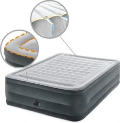 Intex Luchtbed - 2-Persoons - 152 X 203 X 33 Cm - Grijs - Met Ingebouwde Pomp, Hoeslaken Antraciet En Reparatieset -Winkel Voor Kampeerartikelen 1166x1200 2