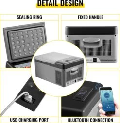 VEVOR - Coolbox - Koelbox 15L - Elektrische Coolbox - Draagbare Mini Koelkast - Draagbare Auto Vriezer 12/24Volt -Winkel Voor Kampeerartikelen 1167x1200 1