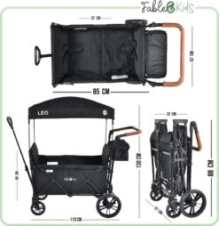 FableKids LEO X2 Lite Opvouwbare Handkar Met Dak Onyx Zwart -Winkel Voor Kampeerartikelen 1167x1200 9