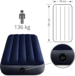Intex Luchtbedset Intex Luchtbed - 1-Persoons - 76 X 191 X 25 Cm - Blauw + Intex Elektrische Pomp - 650 Liter/min + Hoeslaken Wit + Reparatieset -Winkel Voor Kampeerartikelen 1175x1200 8
