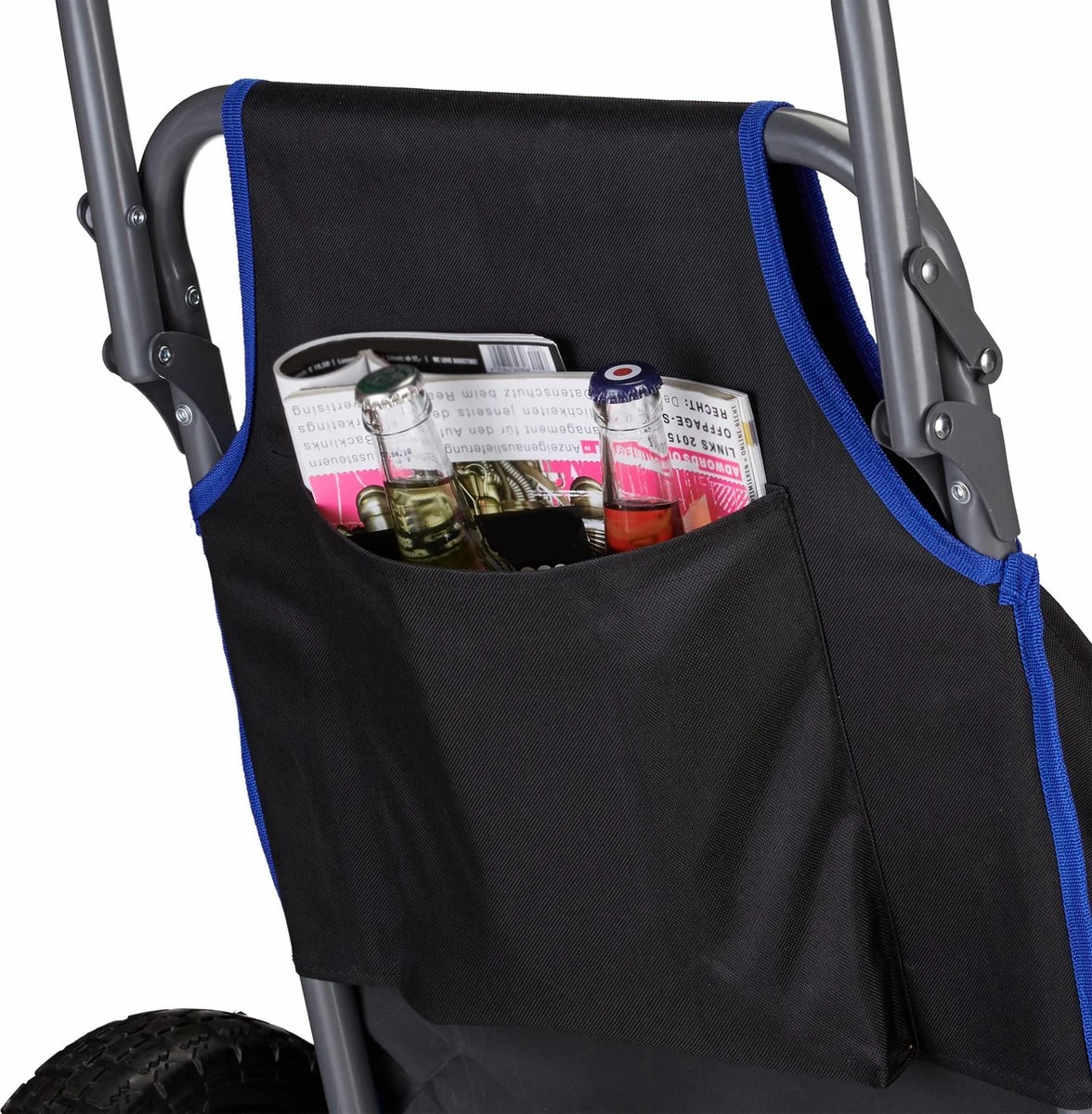 Relaxdays Strandkar Opvouwbaar - Strandstoel Met Zonnedak - Strand Stoel Op Wielen 5 Relaxdays Strandkar Opvouwbaar - Strandstoel Met Zonnedak - Strand Stoel Op Wielen - Afbeelding 3