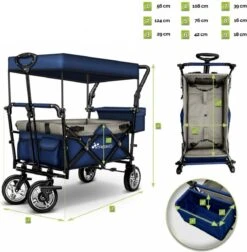 Tresko- Bolderkar, Grijs, Opvouwbaar, Met Dakje, Geschikt Tot 80 Kg - Bolderwagen - Kinderenvervoer - Bolderkarren - Tuinkar - Kinderwagen -Winkel Voor Kampeerartikelen 1176x1200 9