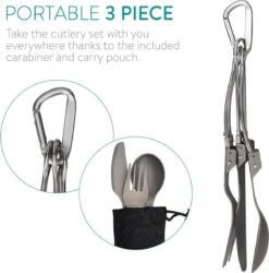 Navaris Campingbestek Van Titanium - Set Met Vork, Mes En Lepel - Inklapbaar - Bestekset Voor Onderweg - Inclusief Karabijnhaak En Bewaarzakje 17 Navaris Campingbestek Van Titanium - Set Met Vork, Mes En Lepel - Inklapbaar - Bestekset Voor Onderweg - Inclusief Karabijnhaak En Bewaarzakje -Winkel Voor Kampeerartikelen 1185x1200 6