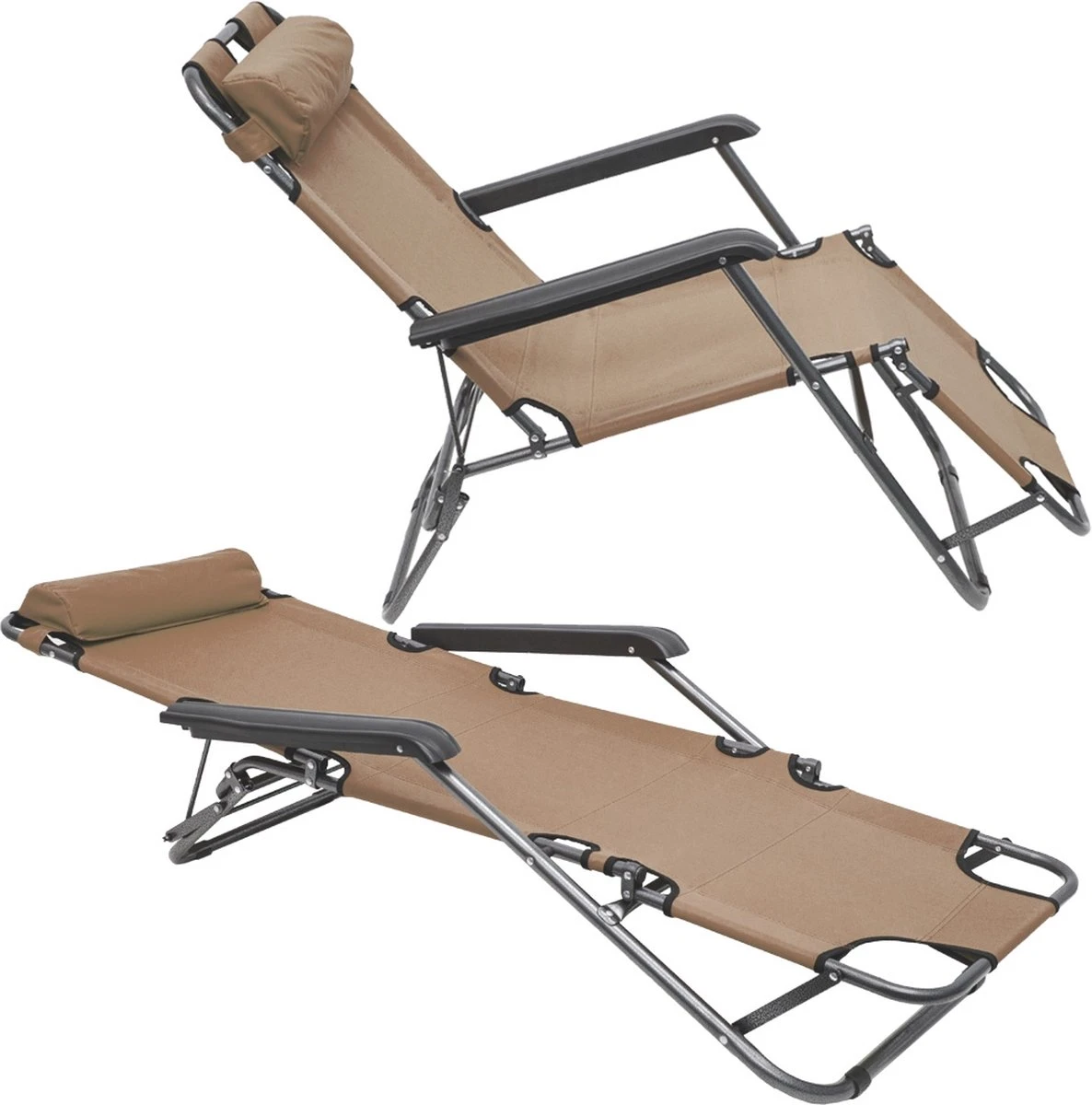 Ligstoel Opvouwbaar 155x60cm - Lichte Ligbed Relaxstoel Tuinstoel Campingstoel Strandstoel 5 Ligstoel Opvouwbaar 155x60cm - Lichte Ligbed Relaxstoel Tuinstoel Campingstoel Strandstoel - Afbeelding 3