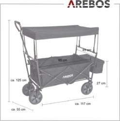 AREBOS Handwagen Vouwbare Dak Handwagen Vouwbare Trolley Uitrustingswagen Zwart 18 AREBOS Handwagen Vouwbare Dak Handwagen Vouwbare Trolley Uitrustingswagen Zwart -Winkel Voor Kampeerartikelen 1188x1200 12