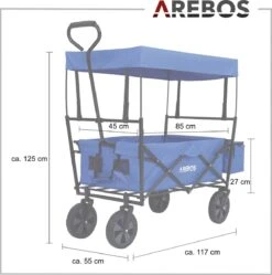 AREBOS Handwagen Vouwbare Dak Handwagen Vouwbare Trolley Uitrustingswagen Blauw 19 AREBOS Handwagen Vouwbare Dak Handwagen Vouwbare Trolley Uitrustingswagen Blauw -Winkel Voor Kampeerartikelen 1188x1200 17