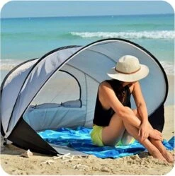 Deryan Luxe Pop Up Strandtent XXL - Anti-UV 50+ - Zilver -Winkel Voor Kampeerartikelen 1192x1200 11