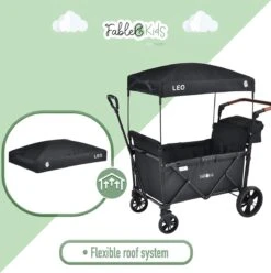 FableKids LEO X2 Lite Opvouwbare Handkar Met Dak Onyx Zwart -Winkel Voor Kampeerartikelen 1194x1200 6