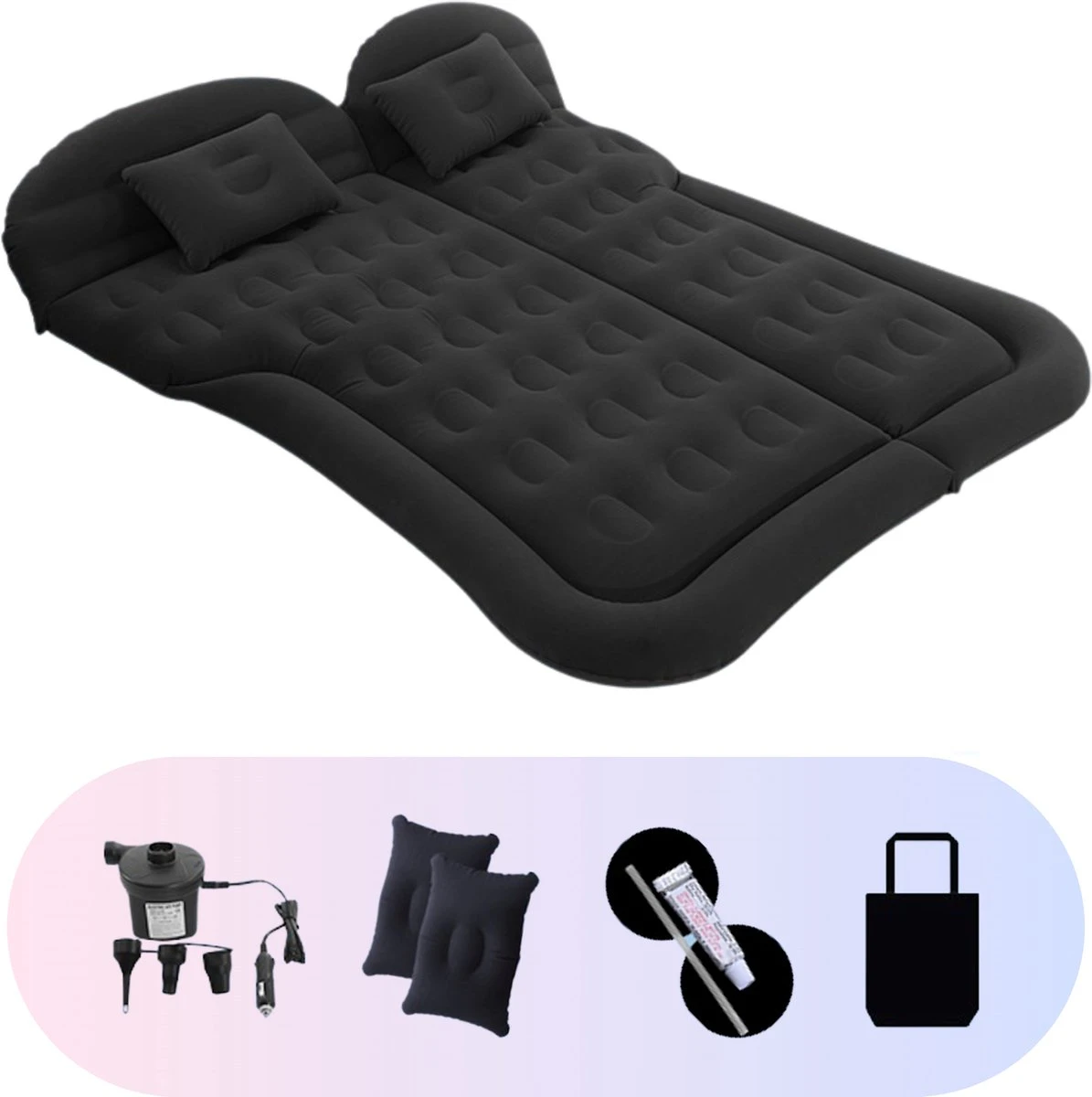 Opblaasbaar Auto Matras - Auto Luchtbed Zwart - Achterbank En Achterbak - Tweepersoons 3-in-1 Universeel Automatras - Inclusief Elektrische Pomp En Accessoires - Kampeer Luchtbed Voor Reizen 3 Opblaasbaar Auto Matras - Auto Luchtbed Zwart - Achterbank En Achterbak - Tweepersoons 3-in-1 Universeel Automatras - Inclusief Elektrische Pomp En Accessoires - Kampeer Luchtbed Voor Reizen