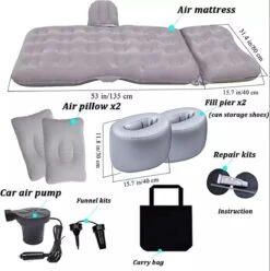 Sophie's Planet® - Auto Luchtbed Met Kussens En Pomp (Grijs) - Auto Matras - Achterbank Matras - Autobed - Car Matress - Comfortabel In De Auto Slapen -Winkel Voor Kampeerartikelen 1196x1200 15