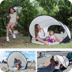 Deryan Luxe Pop Up Strandtent XXL - Anti-UV 50+ - Cream -Winkel Voor Kampeerartikelen 1196x1200 4