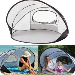 Deryan Luxe Pop Up Strandtent XXL - Anti-UV 50+ - Zilver -Winkel Voor Kampeerartikelen 1196x1200 8