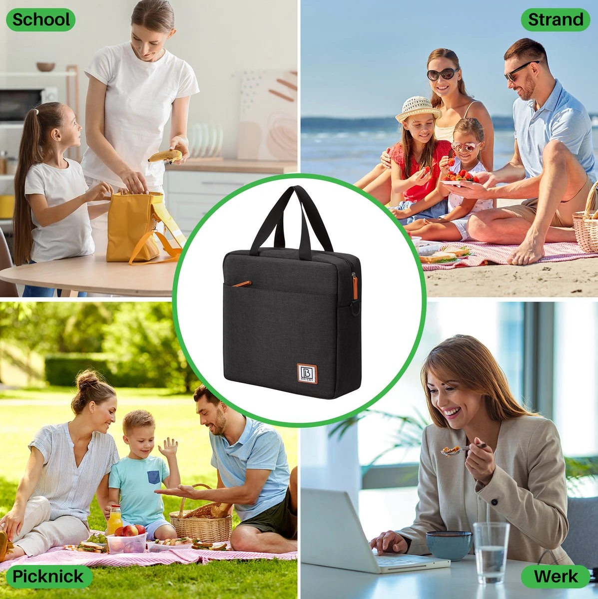 Brisby 4 Laags Geïsoleerde Koeltas - Lunchtas 7 Liter - Zwart 5 Brisby 4 Laags Geïsoleerde Koeltas - Lunchtas 7 Liter - Zwart - Afbeelding 3