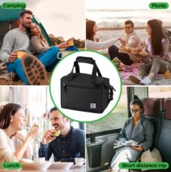 Brisby 4 Laags Geïsoleerde Koeltas - Lunchtas 12 Liter - Extra Ruimte Uitvouwbaar- Zwart -Winkel Voor Kampeerartikelen 1197x1200 31