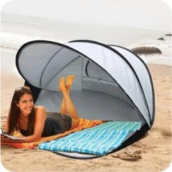 Deryan Luxe Pop Up Strandtent XXL - Anti-UV 50+ - Zilver -Winkel Voor Kampeerartikelen 1198x1200 23