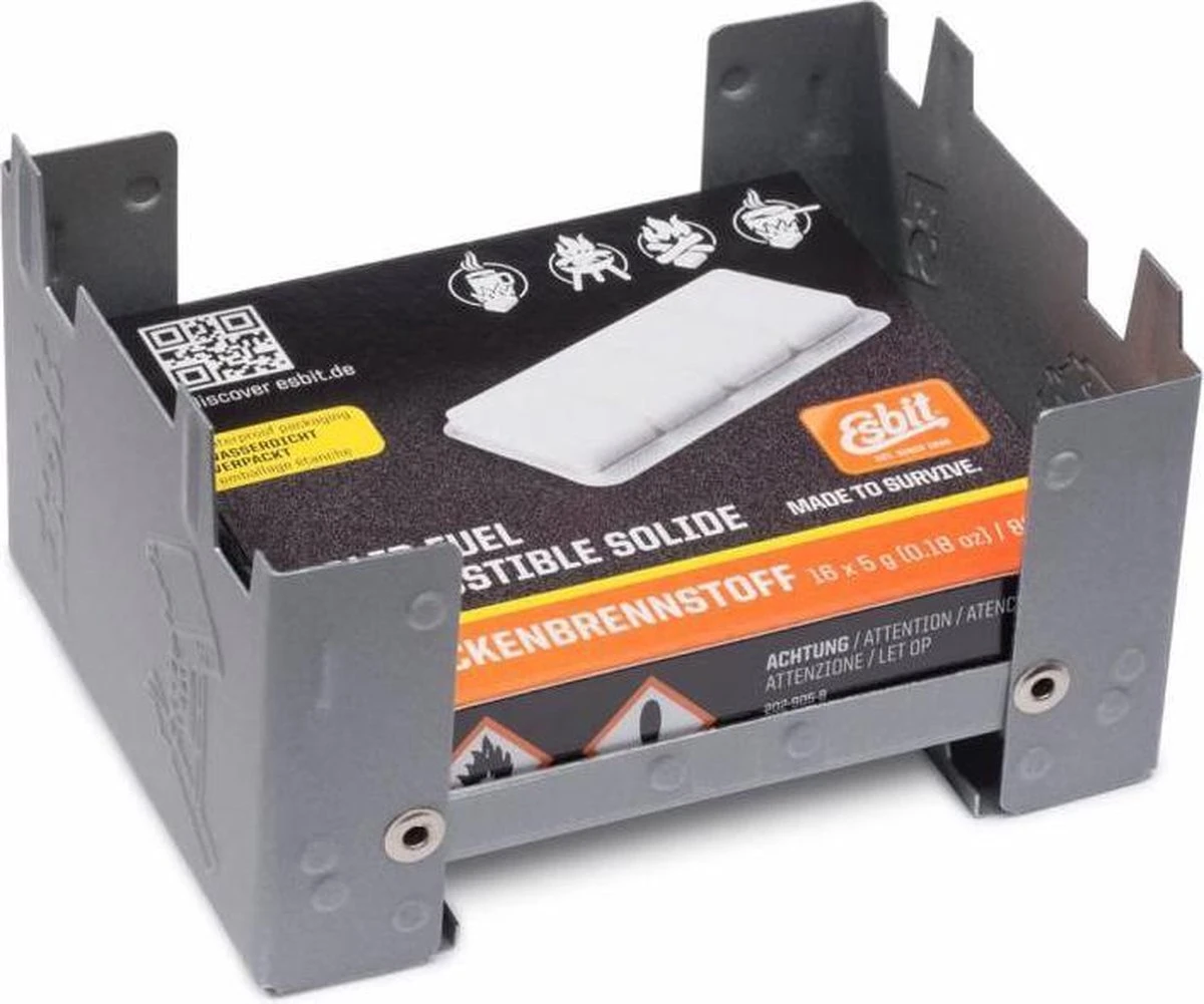 Esbit Brander Pocket Stove S - Incl 16x5 Gr Esbit Blokjes - Compact 3 Esbit Brander Pocket Stove S - Incl 16x5 Gr Esbit Blokjes - Compact