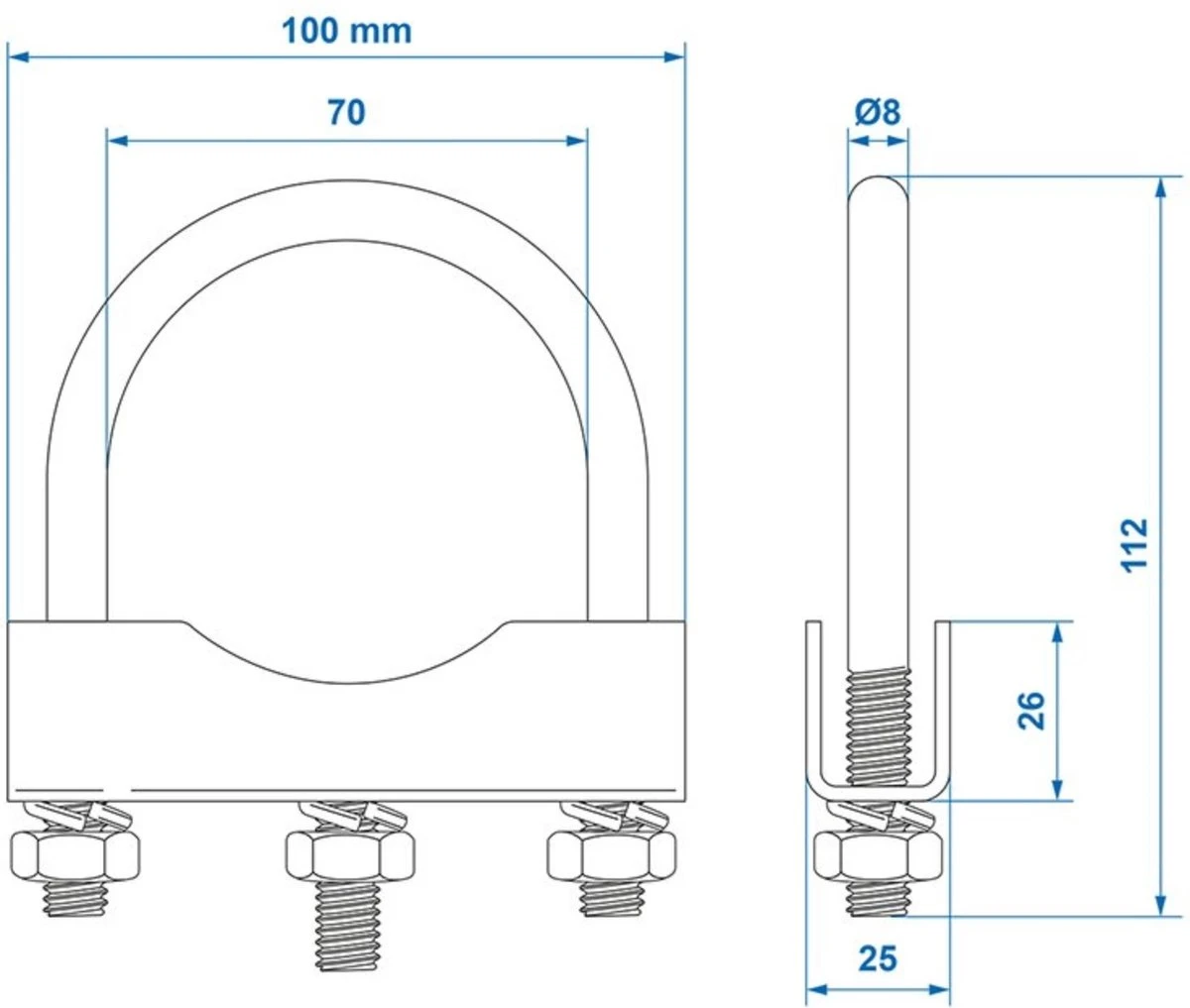 PROPLUS Pro Plus U-Beugel 60/70 Mm Voor Neuswielklem - 2 Stuks 8 PROPLUS Pro Plus U-Beugel 60/70 Mm Voor Neuswielklem - 2 Stuks - Afbeelding 6