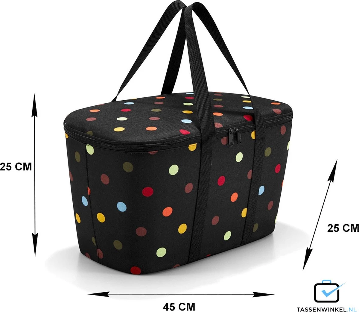 Reisenthel Coolerbag Koeltas - 20L - Dots Zwart 4 Reisenthel Coolerbag Koeltas - 20L - Dots Zwart - Afbeelding 2