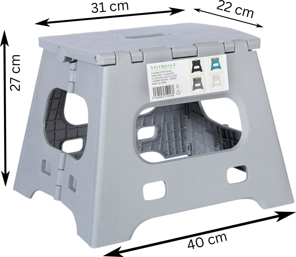 Splendole Opstapje Inklapbaar Caravanopstapje - Opvouwbaar - 120 Kg - 27 Cm Krukje Grijs 8 Splendole Opstapje Inklapbaar Caravanopstapje - Opvouwbaar - 120 Kg - 27 Cm Krukje Grijs - Afbeelding 6
