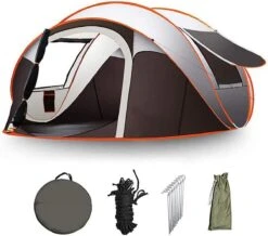 Fly Lab Luxe Pop Up Tent - Kampeer Tent - Grijs/Oranje - 4 Persoons -Winkel Voor Kampeerartikelen 1200x1059 2