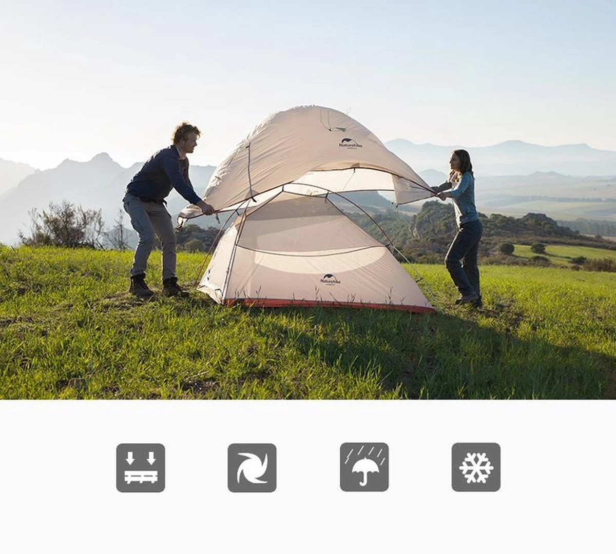 Cloud Up 1 Upgraded - Naturehike® - 1 Persoons Tent - Lichtgewicht Tent - Incl. Grondzeil - 210T 3000mm - Outdoor - Waterdicht - Hiking & Wandelen 8 Cloud Up 1 Upgraded - Naturehike® - 1 Persoons Tent - Lichtgewicht Tent - Incl. Grondzeil - 210T 3000mm - Outdoor - Waterdicht - Hiking & Wandelen - Afbeelding 6