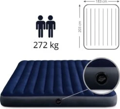 Intex Luchtbedset Intex Luchtbed - 2-Persoons - 183 X 203 X 25 Cm - Blauw + Intex Elektrische Pomp - 650 Liter/min + Hoeslaken Wit + Reparatieset -Winkel Voor Kampeerartikelen 1200x1089 3
