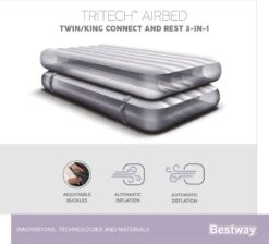 Bestway 3-in-1 Luchtbed - Connect - Zwart - 188x99cm - PVC/Polyester - Single, Double Single En Twin Opblaasbed - Tritech Materiaal - I-Beam Constructie -Winkel Voor Kampeerartikelen 1200x1090 5