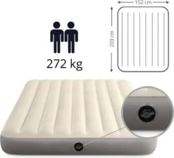 Intex Luchtbedset Intex Luchtbed - 2-Persoons - 152 X 203 X 25 Cm - Beige + Intex Elektrische Pomp - 650 Liter/min + Hoeslaken Wit + Reparatieset -Winkel Voor Kampeerartikelen 1200x1090 8