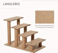 PawHut Huisdierentrap Hondentrap Met 4 Treden Kattentrap Met Afneembare Pluchen Hoes D06-091 -Winkel Voor Kampeerartikelen 1200x1094 12