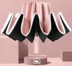 Tamarow™ Automatische Opvouwbare Paraplu - Omgekeerd Design - Windproof - Lichtgewicht - Reflectie - Omgekeerd Design - Roze -Winkel Voor Kampeerartikelen 1200x1099 4