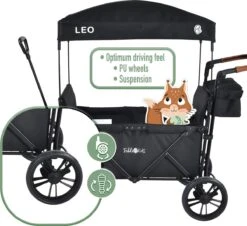 FableKids LEO X2 Lite Opvouwbare Handkar Met Dak Onyx Zwart -Winkel Voor Kampeerartikelen 1200x1100 8