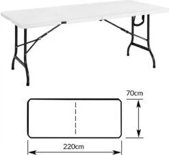Casaria Tuintafel Opvouwbaar – Met Draaggreep 220x70 Cm – Wit -Winkel Voor Kampeerartikelen 1200x1101 1