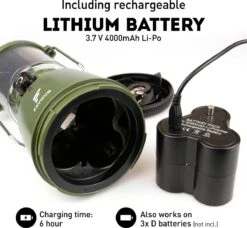 Favour L0818 Retro Camping Lamp Oplaadbaar LED, 320 Lumen, IP64 Waterdicht, Draagbare Kampeerlamp, Tentlamp, Acculamp, Traploos Dimbare Lamp Incl. Kaarslicht-modus, Groen -Winkel Voor Kampeerartikelen 1200x1106 11