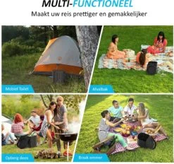 Merkloos Camping Toilet Met Draagtas En 10 Vuilzakken - Toiletemmer Draagbaar Met Deksel -Winkel Voor Kampeerartikelen 1200x1128 3