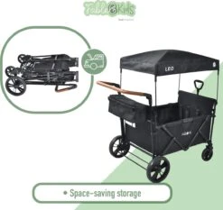 FableKids LEO X4Lite Opvouwbare Handkar Met Dak Onyx Zwart -Winkel Voor Kampeerartikelen 1200x1131 12