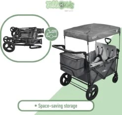 FableKids LEO X4Plus Opvouwbare Wagen Met Dak Fossil Grey -Winkel Voor Kampeerartikelen 1200x1132 5