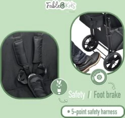 FableKids LEO X2 Lite Opvouwbare Handkar Met Dak Onyx Zwart -Winkel Voor Kampeerartikelen 1200x1134 6