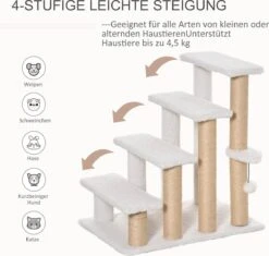 PawHut Huisdierentrap Met Krabpaal Bal 4 Treden Kattentrap Dierentrap Pluche Jute D06-093 15 PawHut Huisdierentrap Met Krabpaal Bal 4 Treden Kattentrap Dierentrap Pluche Jute D06-093 -Winkel Voor Kampeerartikelen 1200x1140 6