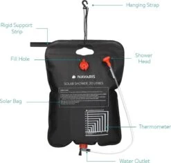 Navaris Campingdouche Op Zonne-energie - 20 Liter - Verwarmbare Camping Douchezak Met Douchekop, Slang En Kraan - Ideaal Voor Reizen En Kamperen 11 Navaris Campingdouche Op Zonne-energie - 20 Liter - Verwarmbare Camping Douchezak Met Douchekop, Slang En Kraan - Ideaal Voor Reizen En Kamperen -Winkel Voor Kampeerartikelen 1200x1146 4