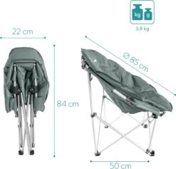 Navaris Klapstoel XXL - Campingstoel Met Opbergtas - Draagbare Stoel Voor Kamperen, Festivals En Vissen -Strandstoel - Inklapbaar - Grijs -Winkel Voor Kampeerartikelen 1200x1150 3