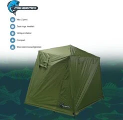 FisherPro Karpertent Met Stormcover – Vistent – Tent - Bescherming Tegen Zon En Wind – 100% Waterdichte Stormhoes – Met Handige Meeneemtas – Ook Geschikt Als Strandtent Of Festivaltent – Extra Veiligheid En Warmte Door Stormcover -Winkel Voor Kampeerartikelen 1200x1164 5