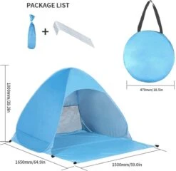IGOODS Pop-up Tent - 2/3-Persoons - Blauw 14 IGOODS Pop-up Tent - 2/3-Persoons - Blauw -Winkel Voor Kampeerartikelen 1200x1168 8